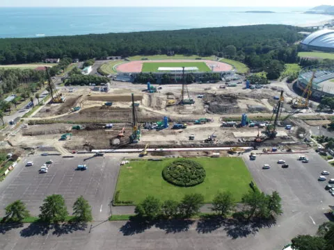 令和2年度県単公園第3-3号 宮崎県総合運動公園盛土高台地盤改良工事(5工区) の現場写真